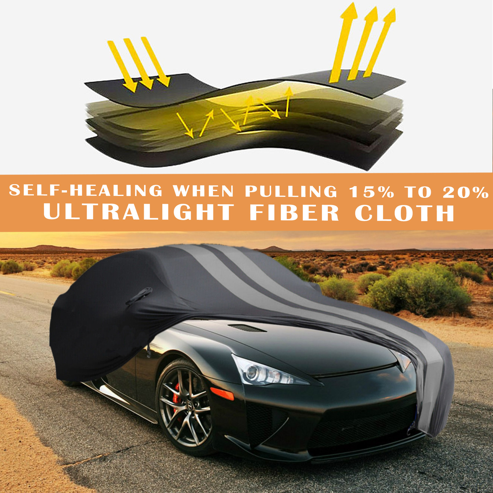 Satin Soft Stretch Grey Indoor Car Cover Scratch Dustproof for LEXUS LF-A SC