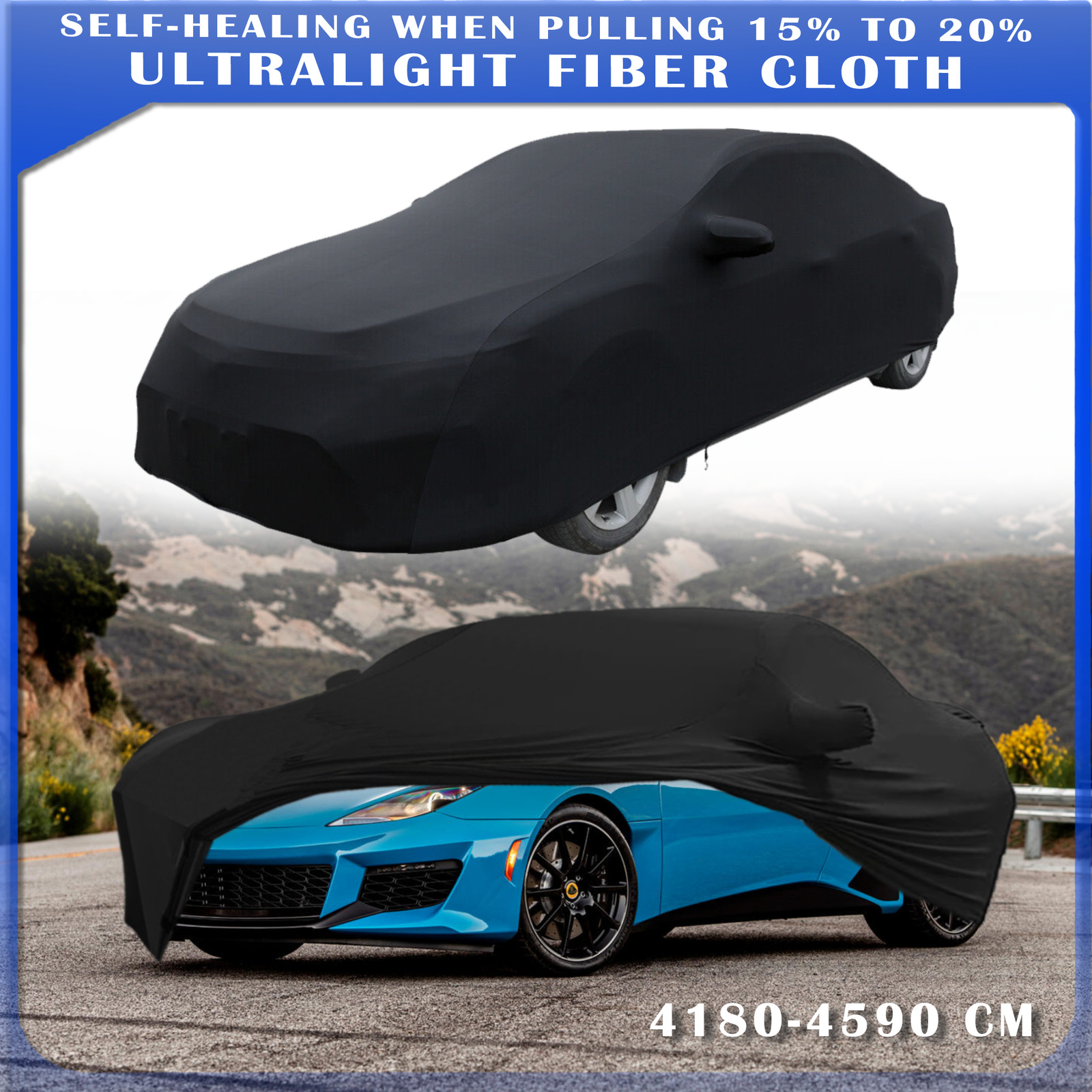For Lotus NYO Evora Black Full Car Cover Satin Stretch Indoor Dust Proof A+