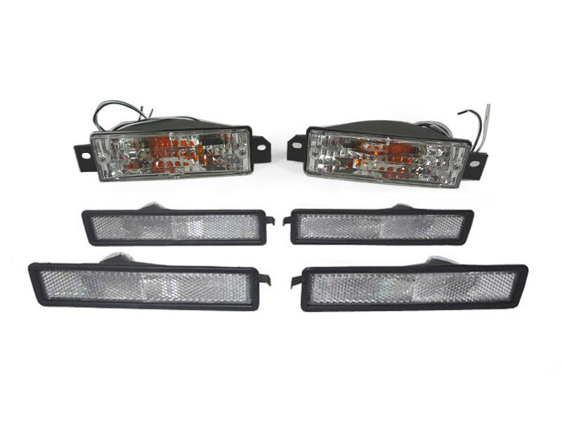 6PCS Clear Bumper Signal+Front/Rear Side Marker Light For 89-91 BMW E30 3 Series