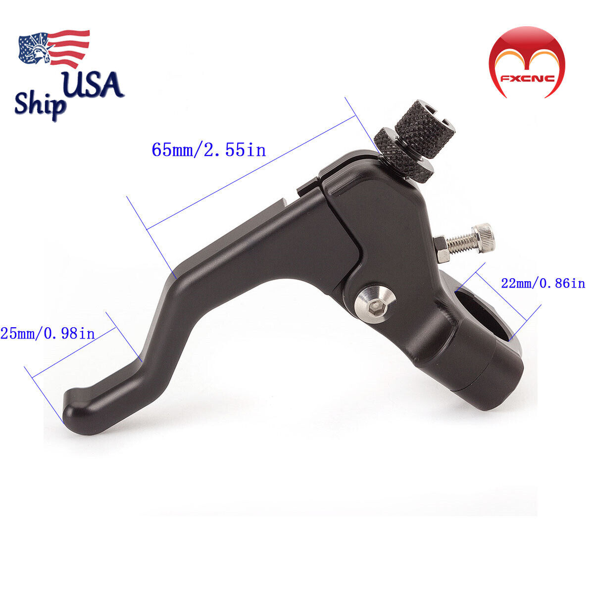 US CNC Universal Short Motorcycle Clutch Lever For Stunting (1 Finger Easy Pull)