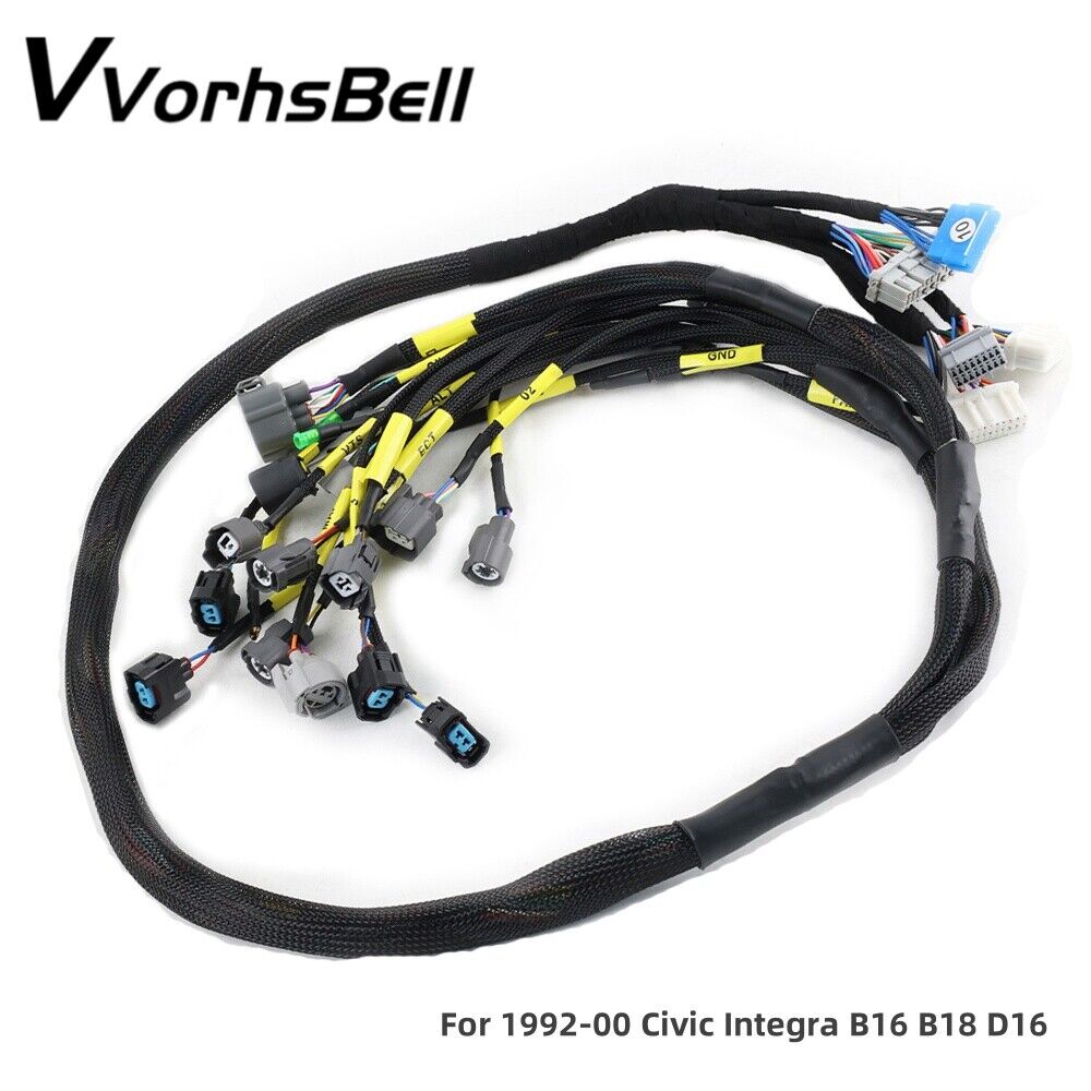 for 92-00 Civic Integra B16 B18 D16 OBD2 D & B-series Tucked Engine Wire Harness