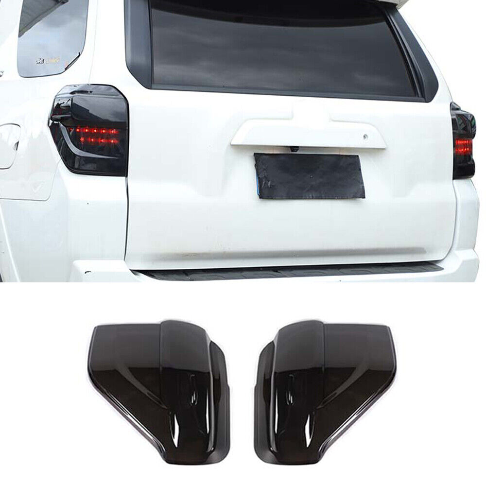 Smoked Black Rear Taillight Lamp Guard Decor Cover Trim Bezels for 4Runner 2014+
