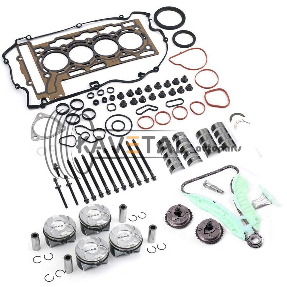 N13 N18 1.6L Engine Pistons Gasket Bearings Kit & Timing Kit For BMW Mini Copper