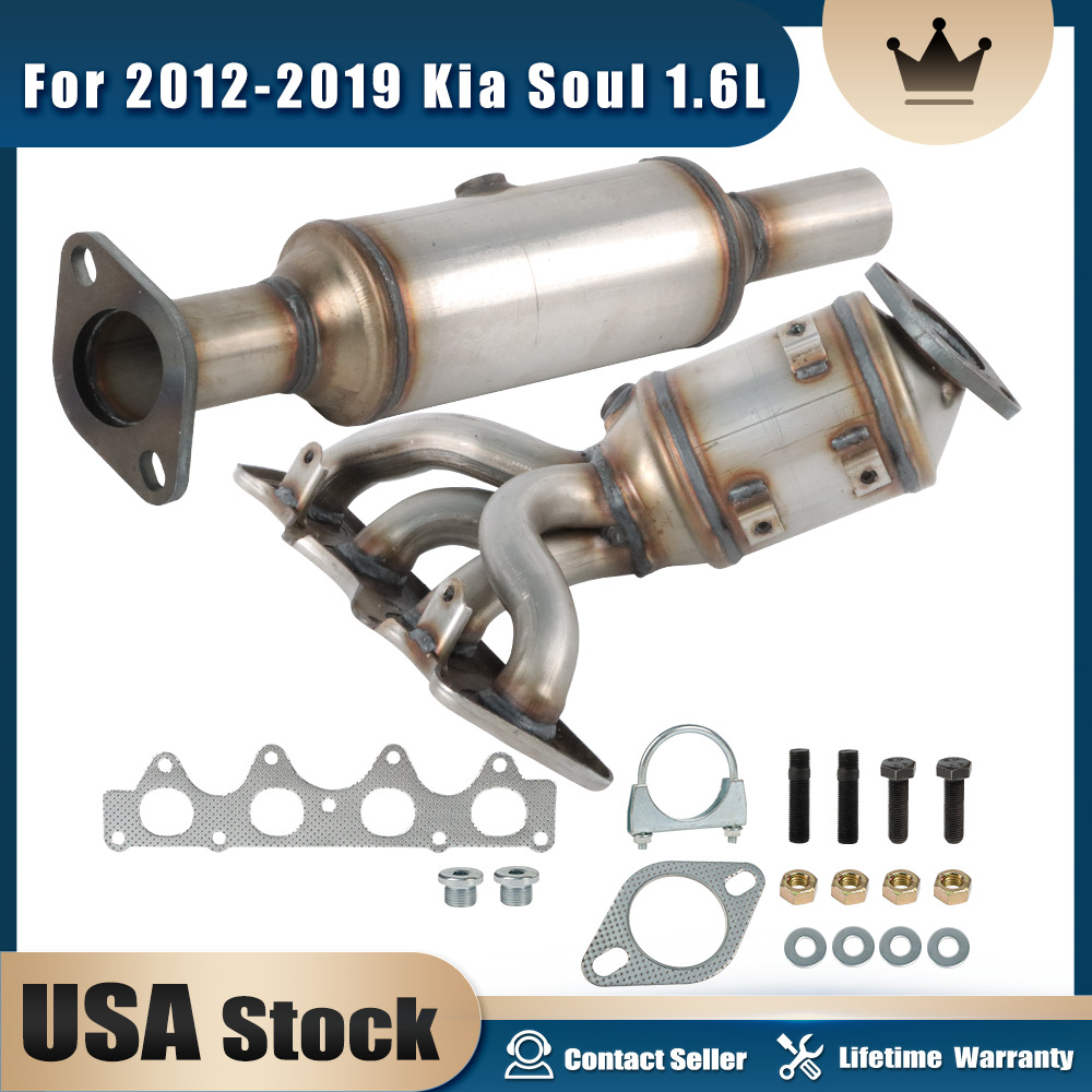 Fits 2012- 2019 Kia Soul 1.6L BOTH Manifold Catalytic Converters Front and Rear