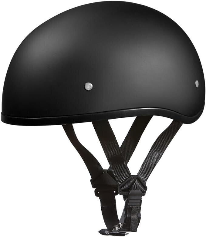 Daytona Helmets Skull Cap Without Visor Dull Matte Black Motorcycle Helmet XL