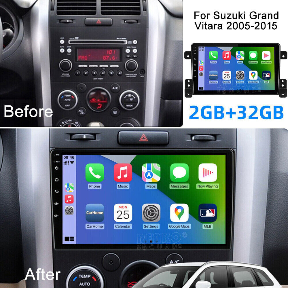 2+32G Android 12 Car Radio Stereo CarPlay GPS Navi For Suzuki Grand Vitara 05-15