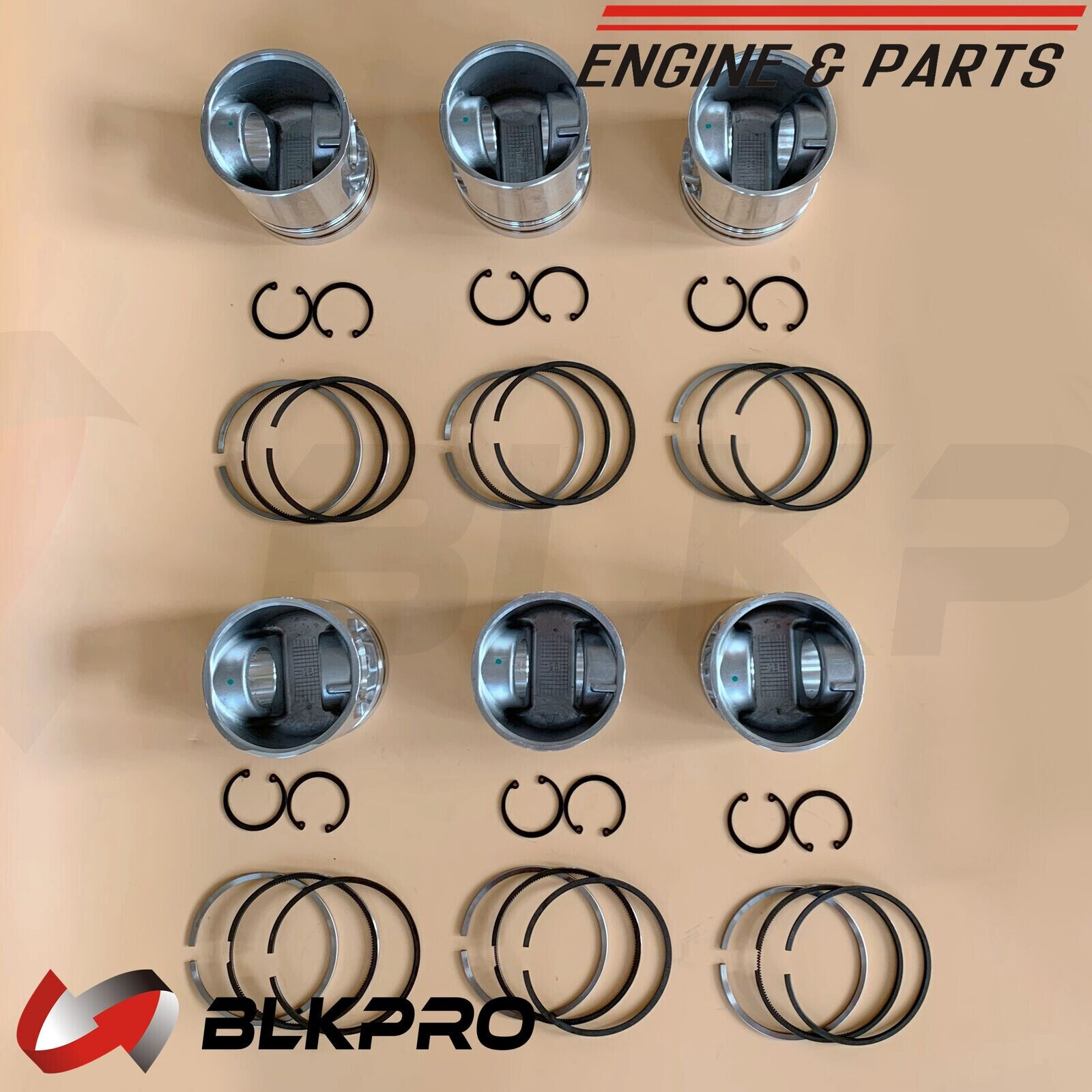 6* STD Pistons + Piston Ring Set For 5.9 Cummins 6B 4B 6BT 3802248 CASE JCB