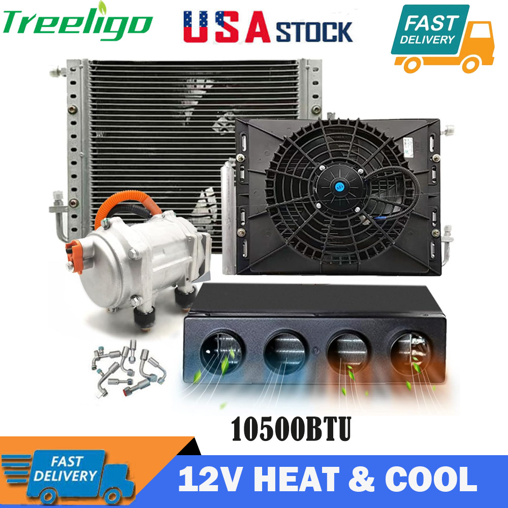 12V Underdash Heat&Cool Air Conditioner Universal Electric AC Unit For Car Van