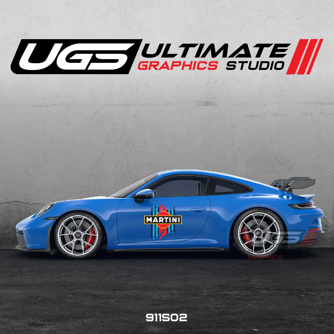 Porsche Martini Racing Door Scratched Graphics - Porsche Carrera