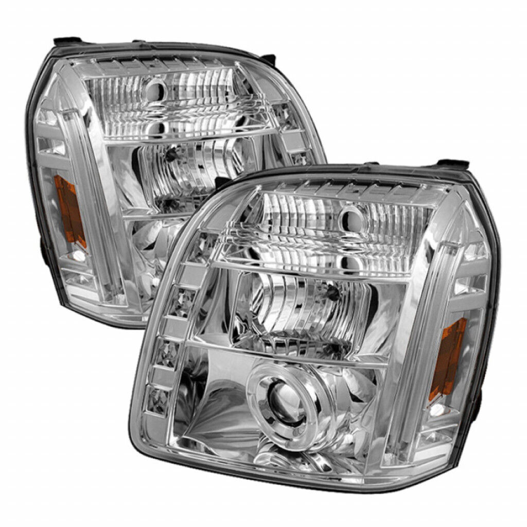 Spyder For GMC Yukon 2007-2014 Projector Headlights Pair | LED | Halo Chrome
