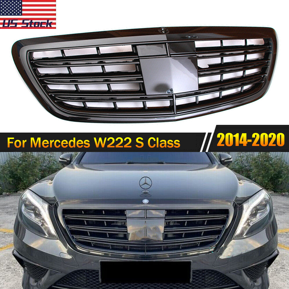 Grille For Mercedes Benz W222 S-Class 2014-2020 Gloss Black S560 S450 S600 Grill