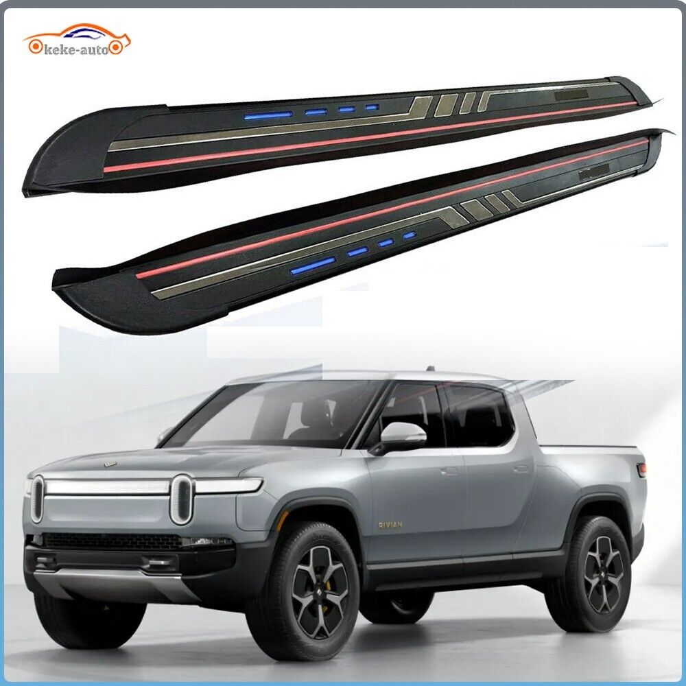 Fits For Rivian R1T 2022 2023 2024 Running Boards Pedals Side Steps Nerf Bar