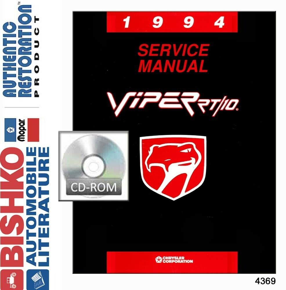 1994 Dodge Viper RT/10 Shop Service Repair Manual CD