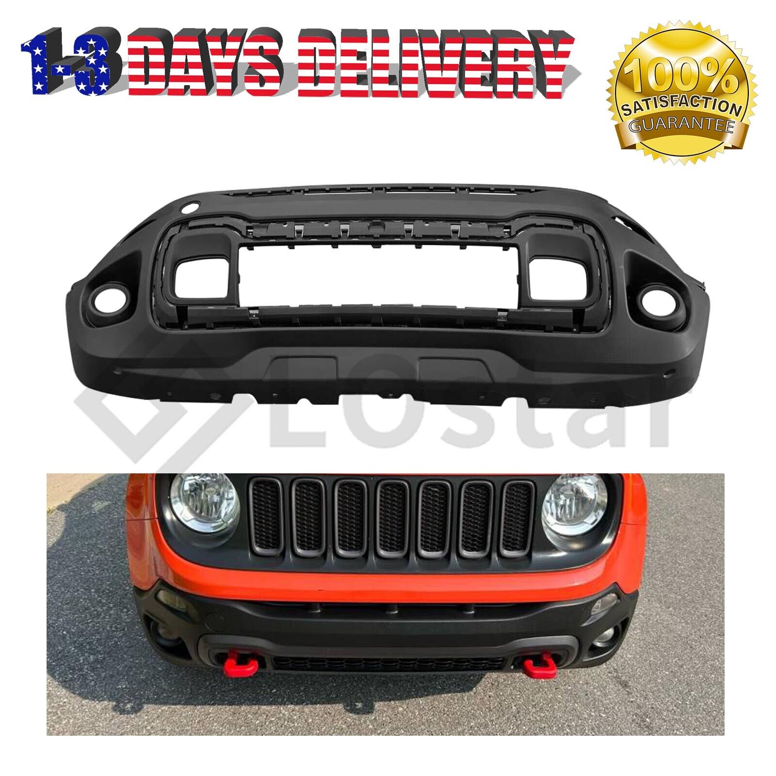 New Front Lower Bumper Cover Fascia Fits 2015-2018 Jeep Renegade 5XB57LXHAA