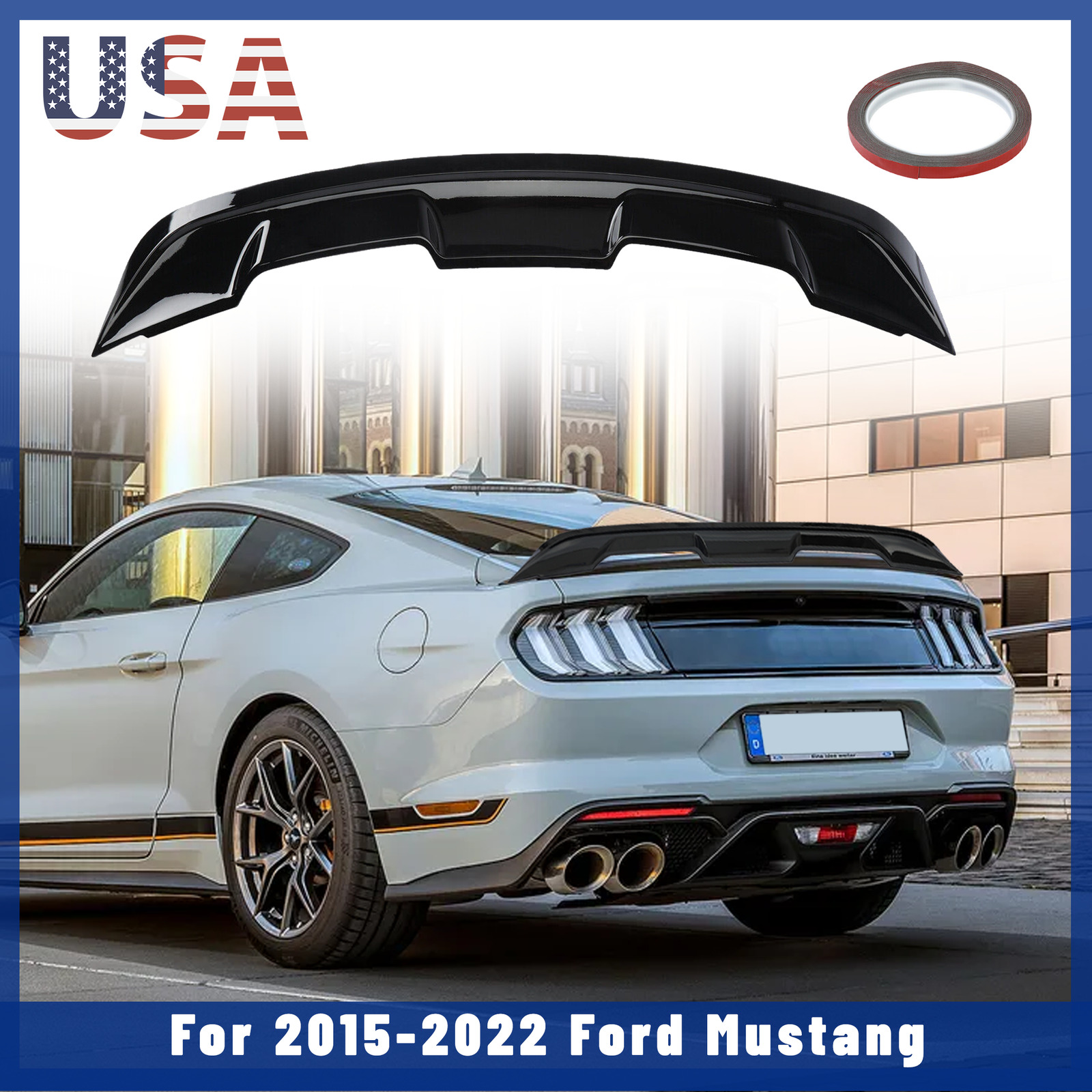 Gloss Black Trunk Spoiler Rear Wing FOR 2015-2022 Ford Mustang GT500 GT350 NEW