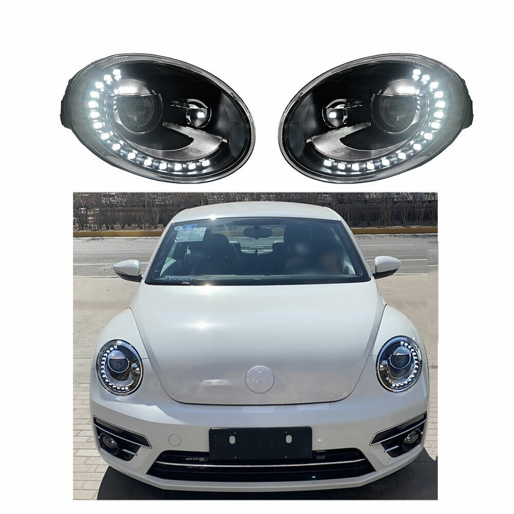 Headlight For VW Beetle 2013-2019 HID Beam Projector LED DRL Fit Factory Halogen