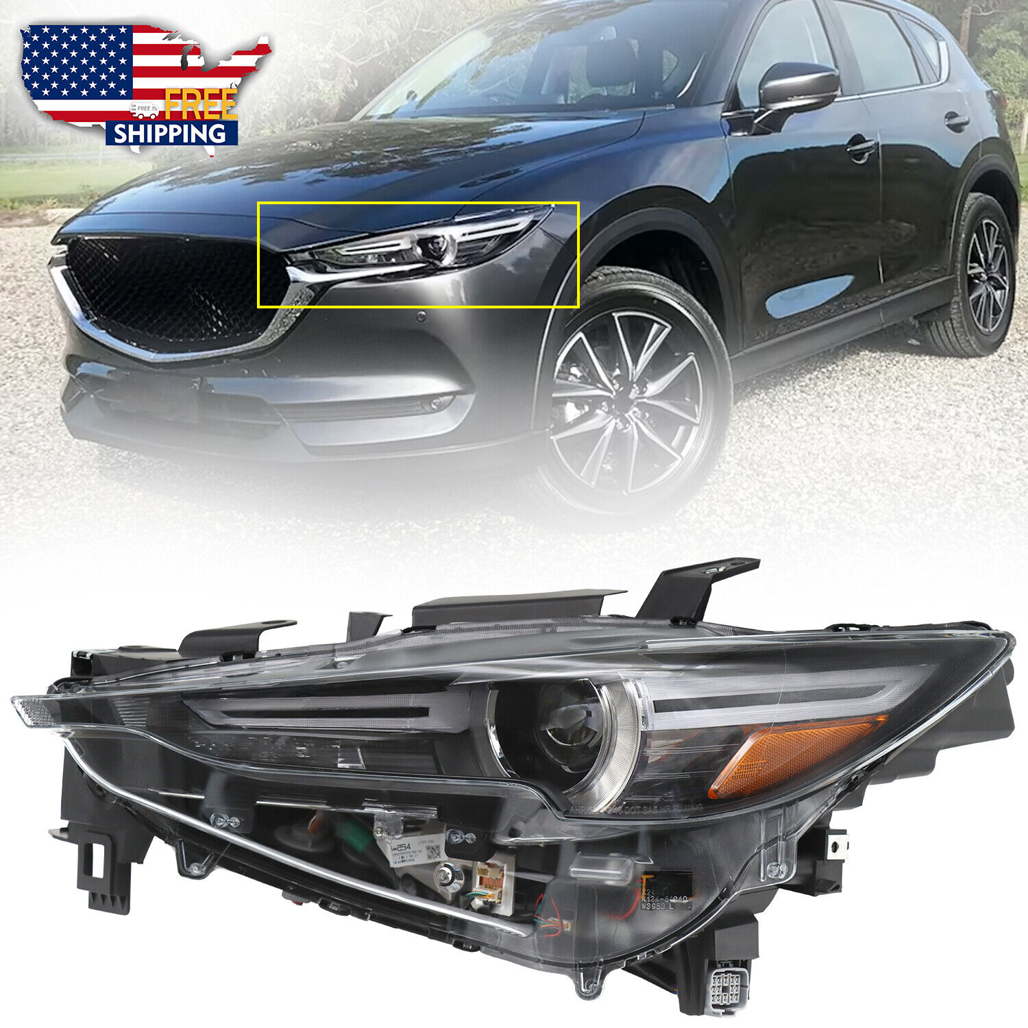 For 2017-2020 Mazda CX5 CX-5 Driver Side LED Headlight Assembly w/ AFS LH
