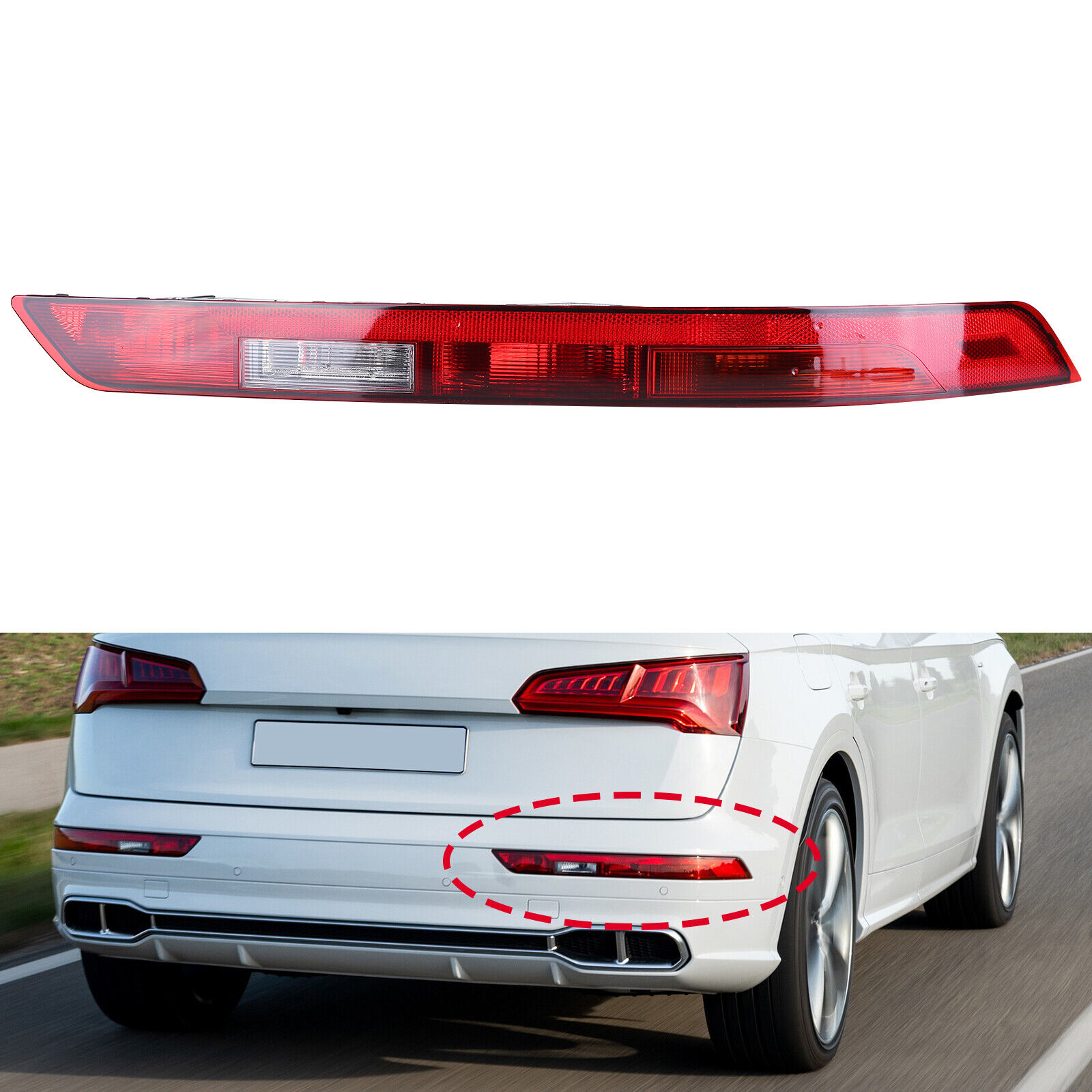 For 2018-2021 Audi Q5 Lower Tail Brake Lamps Right Passenger Rear Bumper Lights