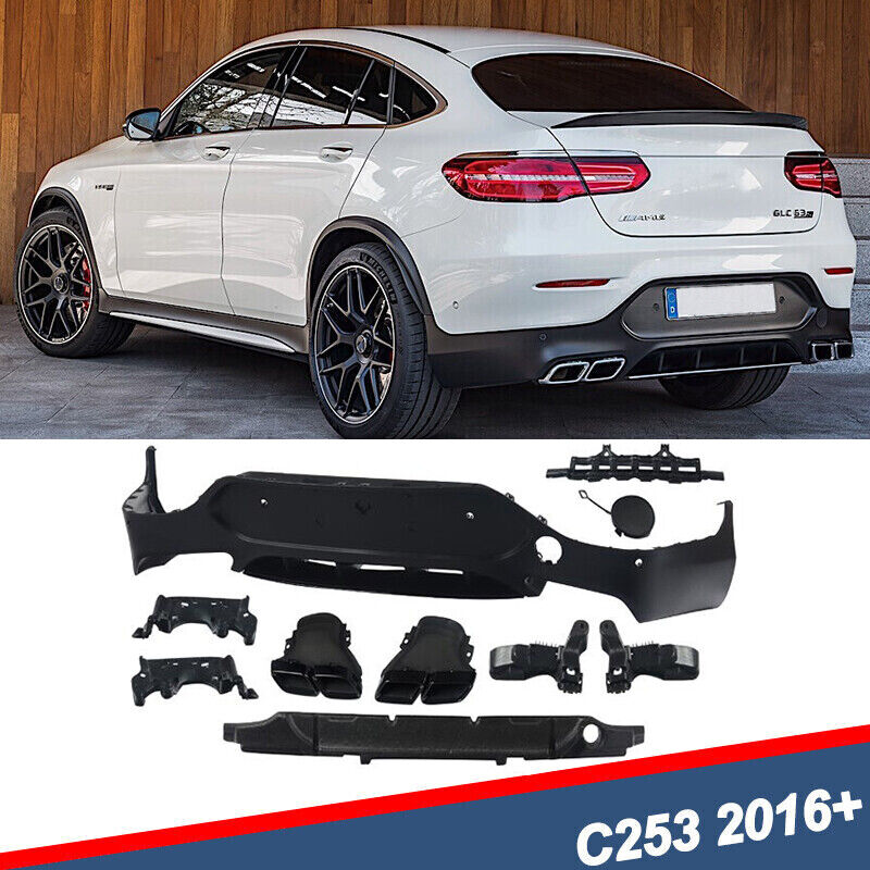 Rear Bumper Diffuser W/Exhaust Tips FOR MERCEDES BENZ GLC X253 C253 COUPE 2019+