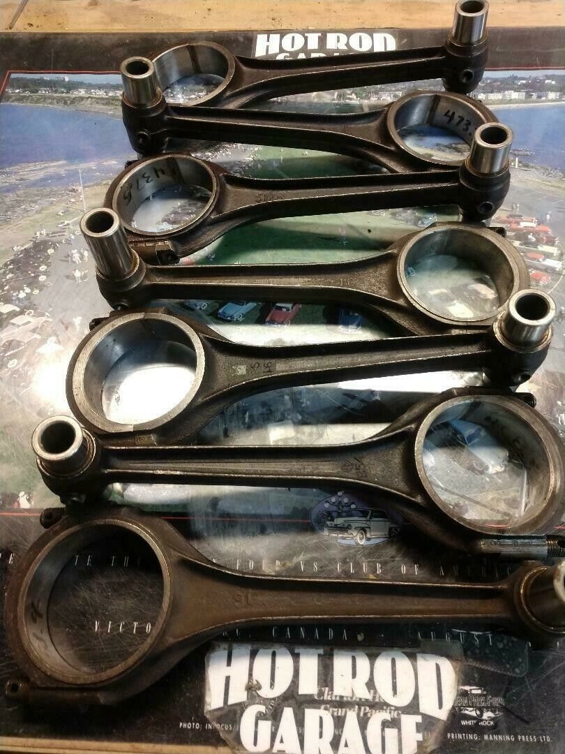 8 LATE 38 & 39-41 FORD  Connecting Rods With New Pins  Flat Head  piston Rods