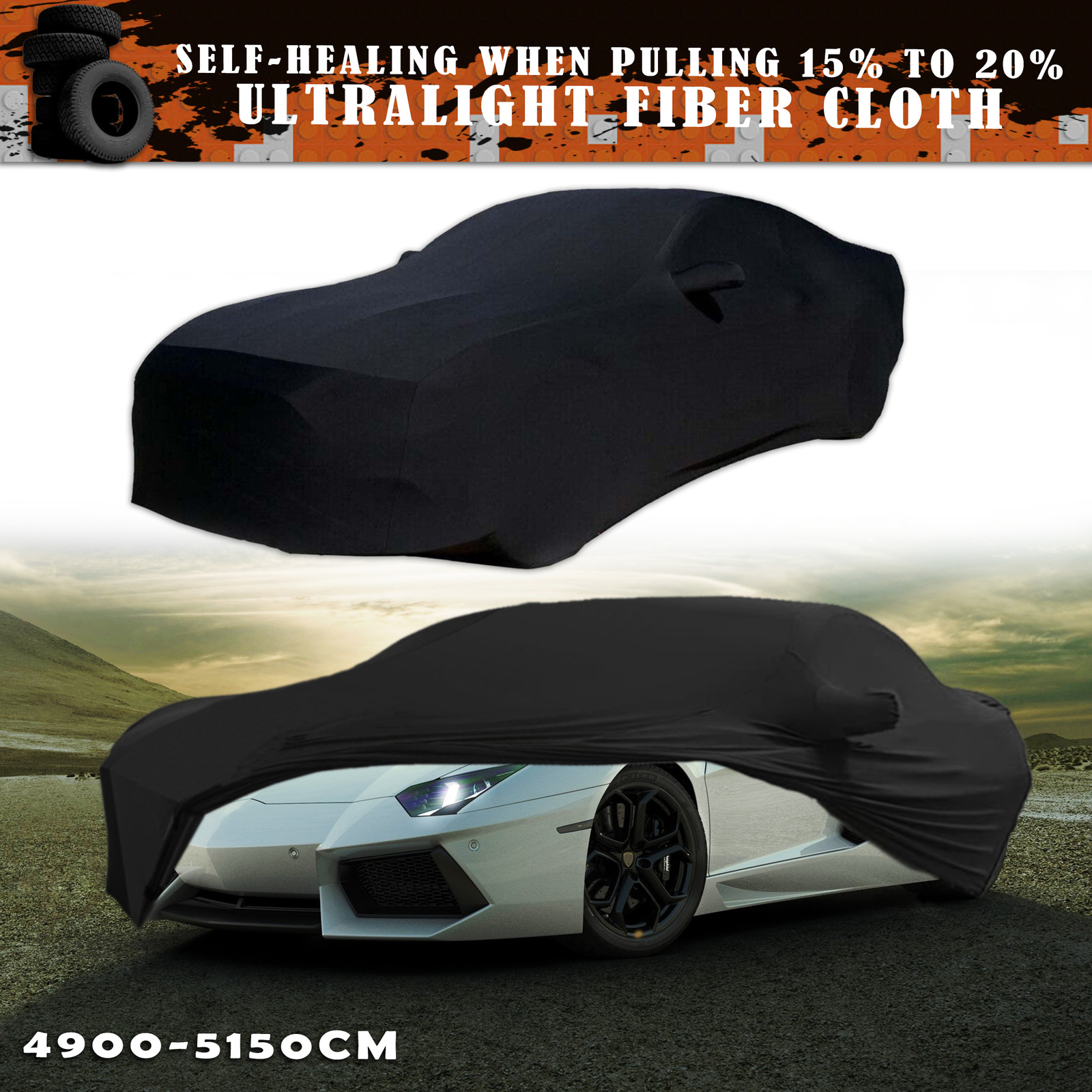 For Lamborghini  Aventador Soft Stretch Indoor Car Cover Scratch Dust Proof US