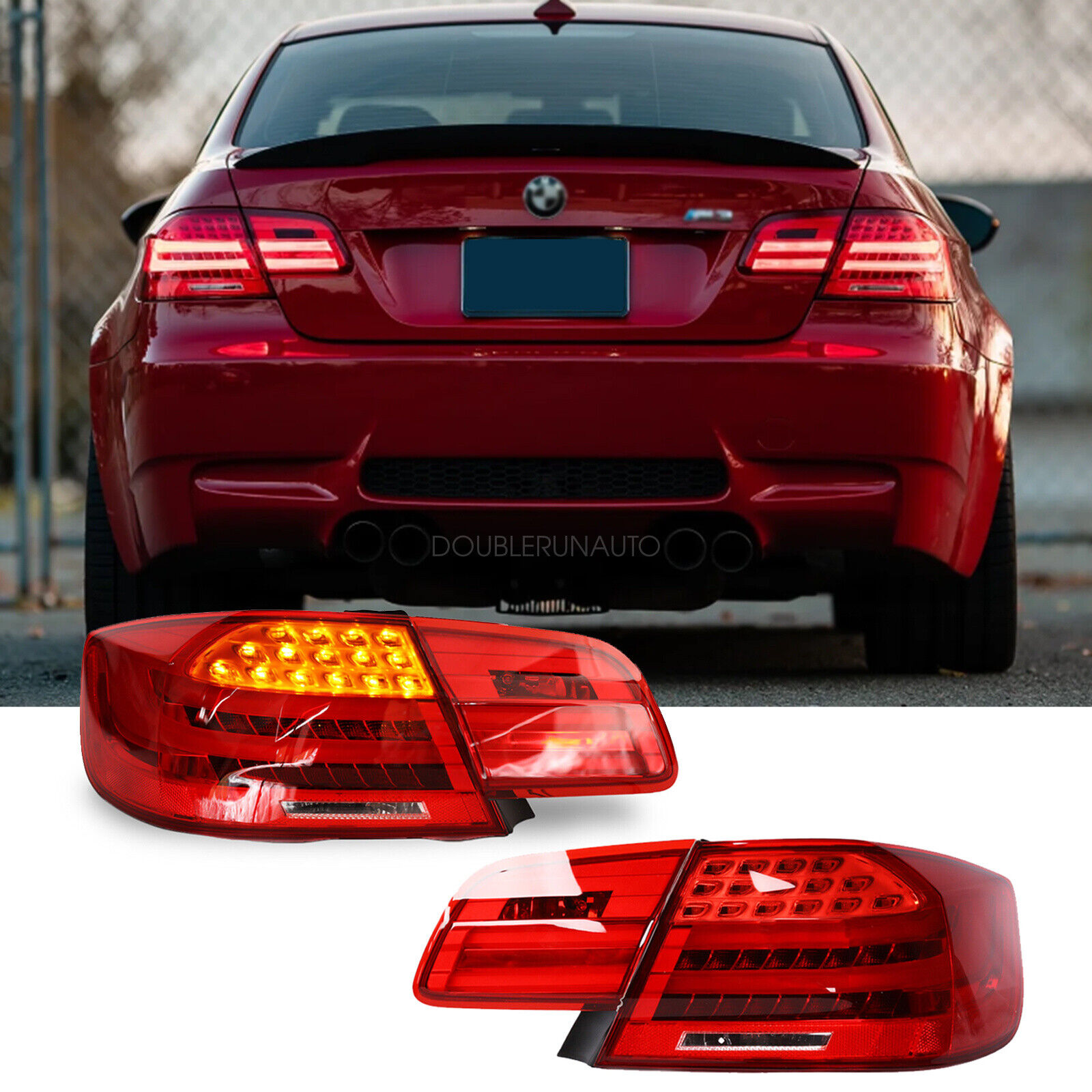 LED Tail Lights Rear Lamps Set For BMW 3 Series E92 Coupe LCI Facelift 2006-12