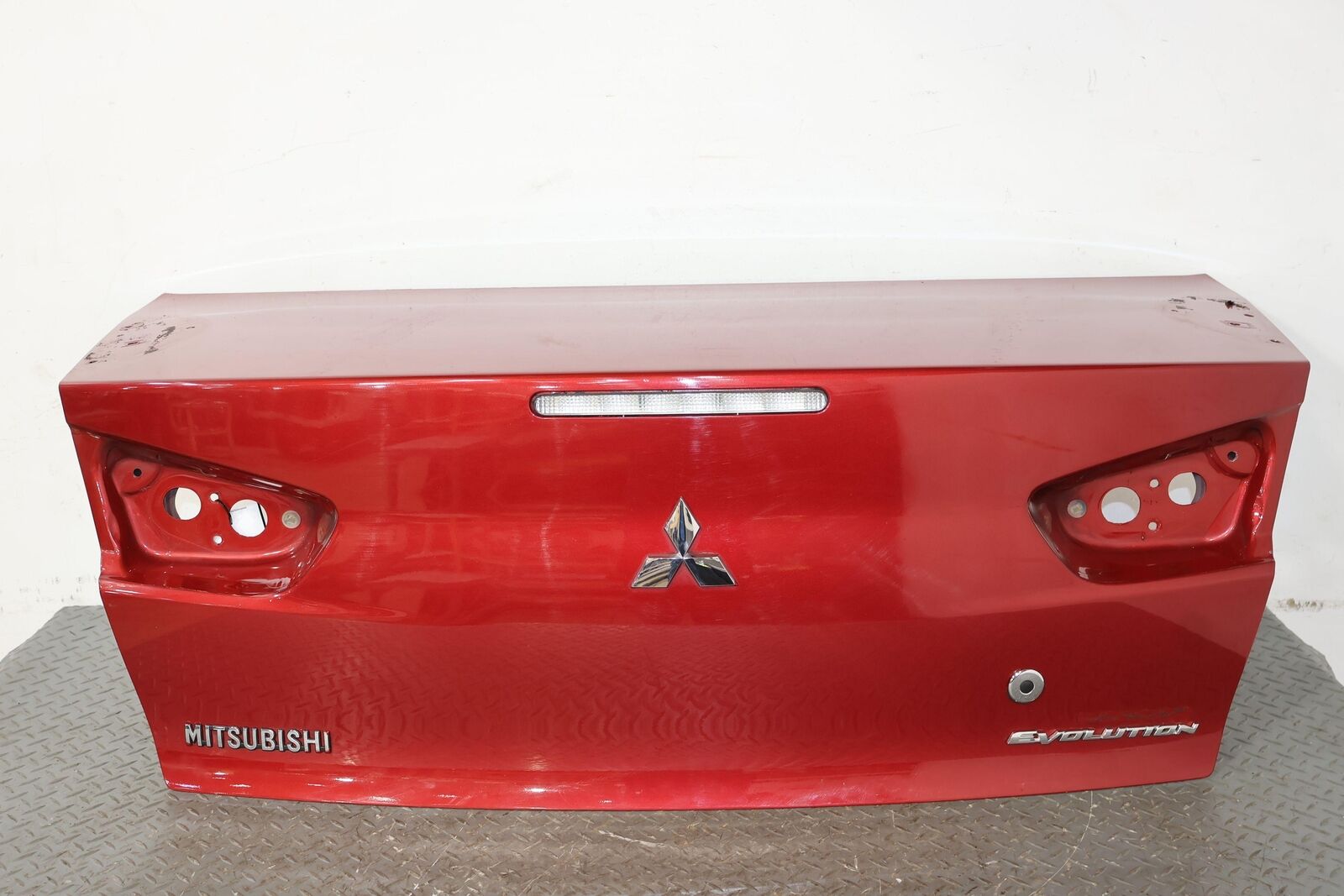 08-15 Mitsubishi Lancer EVO X Rear OEM Trunk Deck Lid (Rally Red P26) See Photos