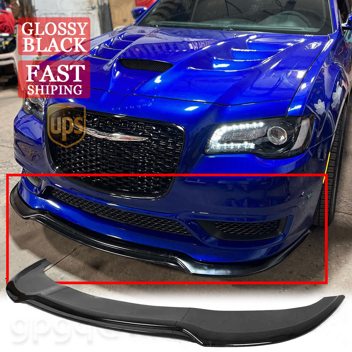 For Chrysler 300 C S SRT 2015-2023 V2 Glossy Black Front Bumper Lip Splitter Kit