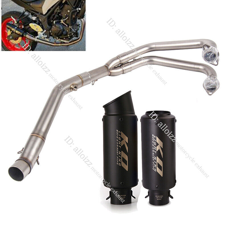 For Yamaha YZF R3 2015-2023 MT-03 Whole System Exhaust Header Pipe Black Muffler