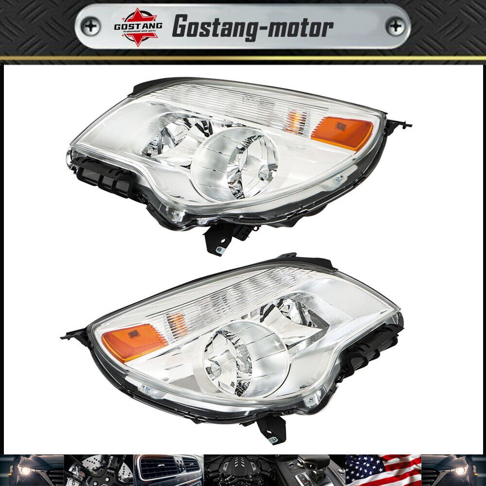Left+Right Side For 2011-2015 Chevy Equinox Headlamps Headlights Assembly Chrome