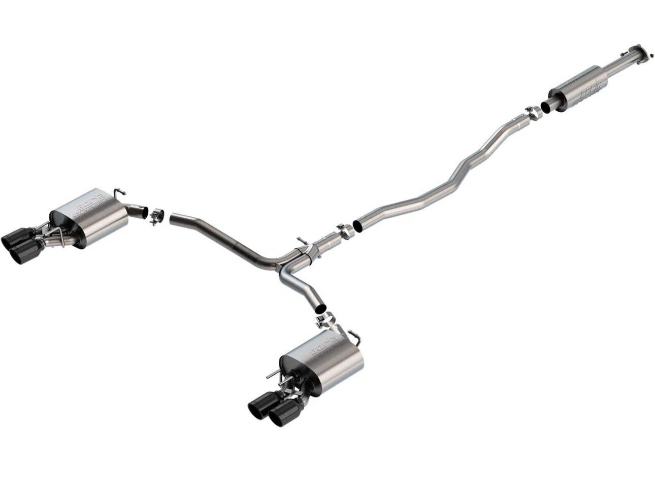 BORLA CAT-BACK S-TYPE EXHAUST w/ BLACK TIPS for 2020-2024 TOYOTA CAMRY 3.5L XSE