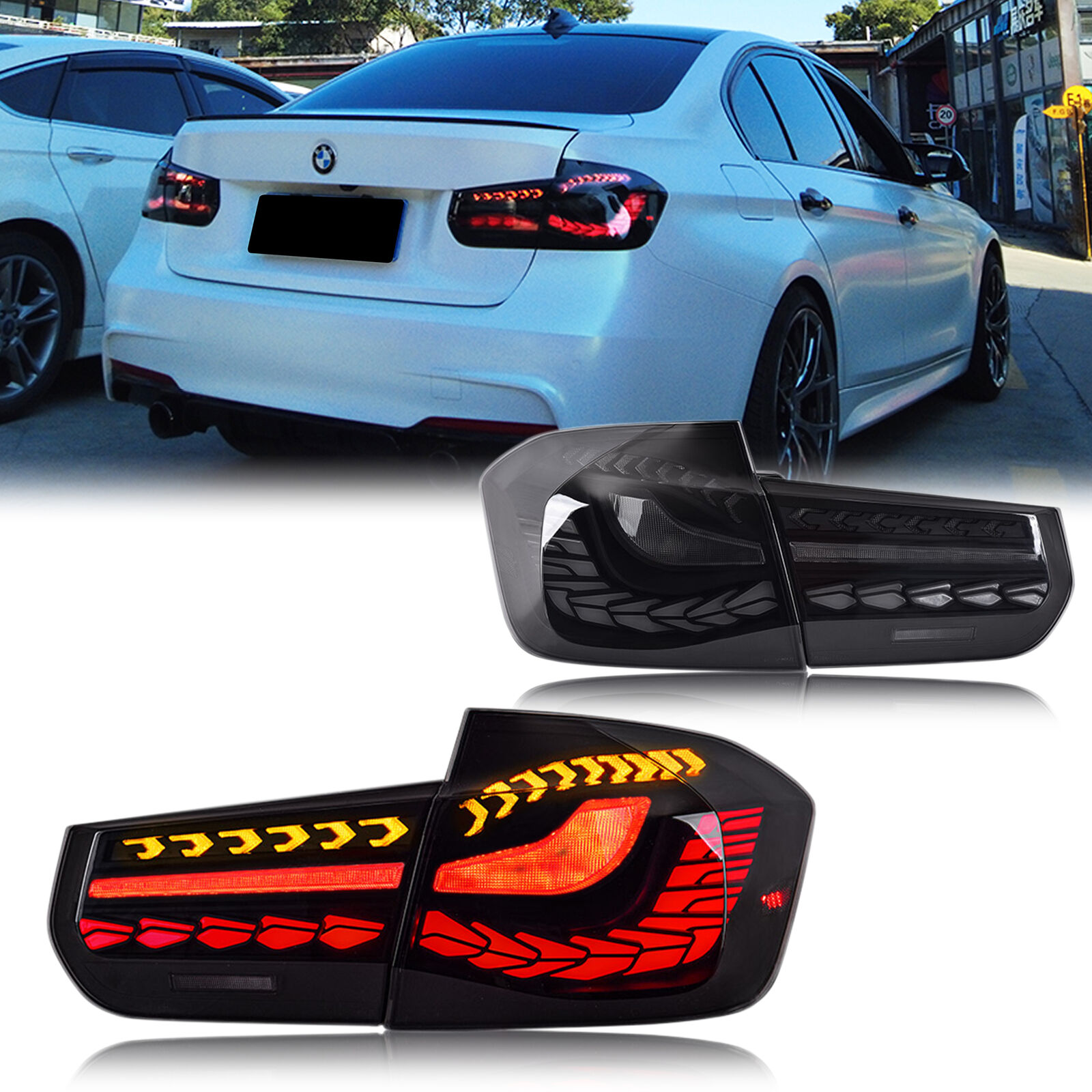 LED GTS Tail Lights for BMW 3 Series 2012-2018 F30 F80 M3 Animation Rear Lamps 
