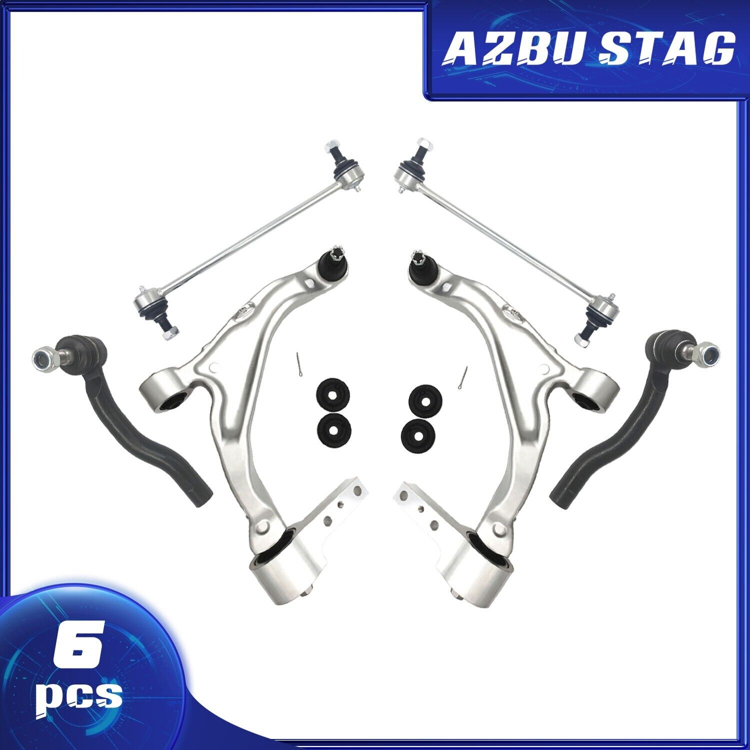 AzbuStag Control Arm Kit for 2007-2013 Acura MDX 2010-2013 Acura ZDX - 6Pcs