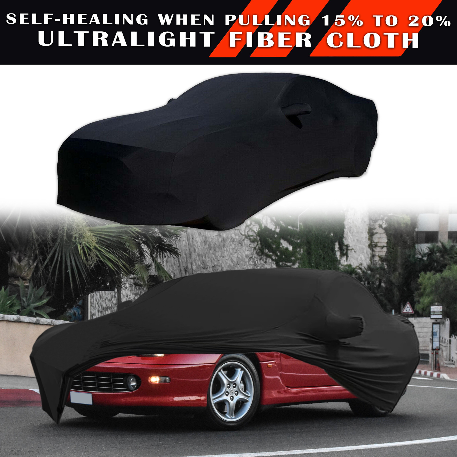For Ferrari 456GT 488 599 Indoor Black Dustproof Stain Stretch Full Car Cover