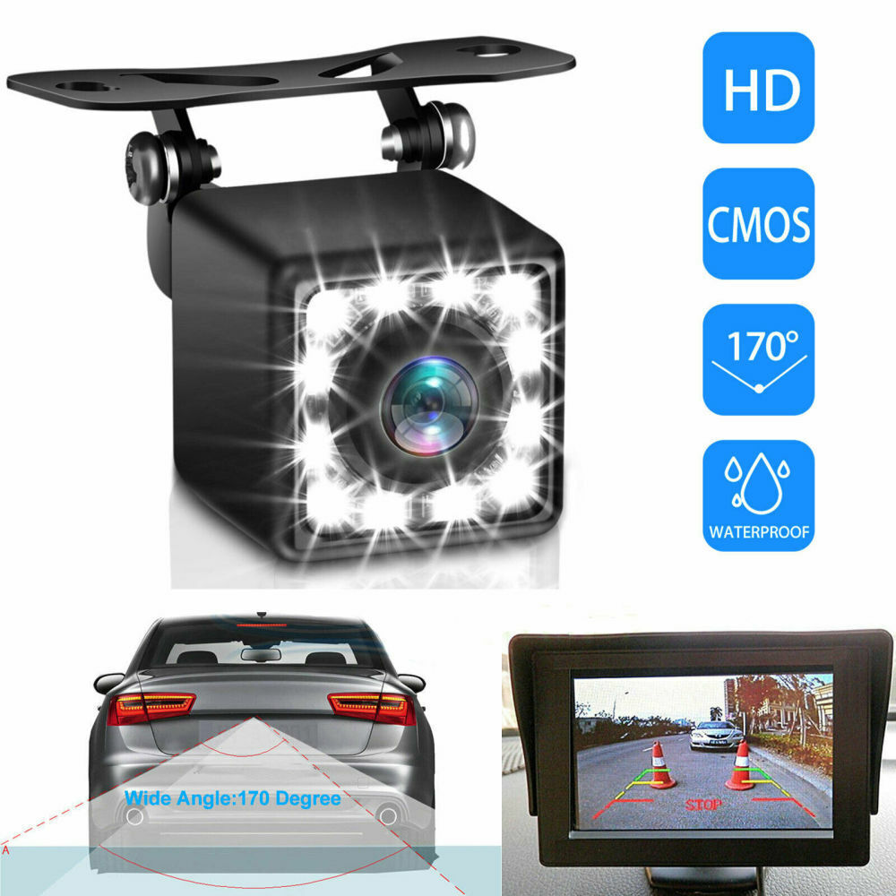 170° Car Rear View Backup Camera Reverse HD Night Vision Waterproof CAM Kit 