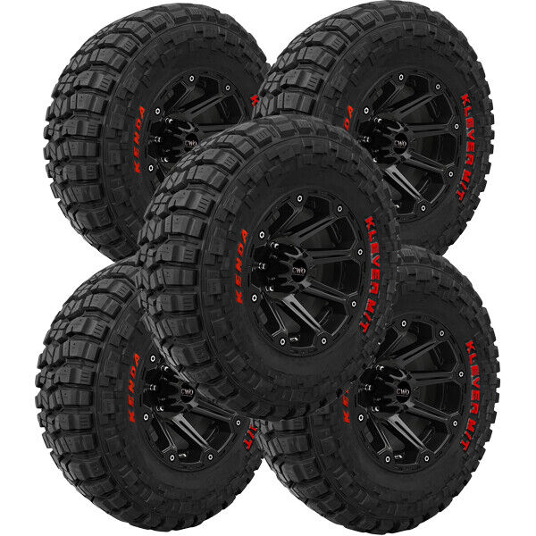 (QTY 5) 35x12.50R17LT Kenda Klever M/T2 KR629 121R LRE Red Letter Tires