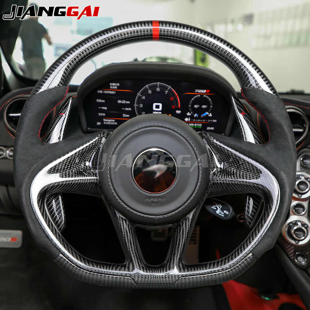 Carbon Fiber Alcantara Sport Steering Wheel For McLaren 720S 12C 570 540C 600LT