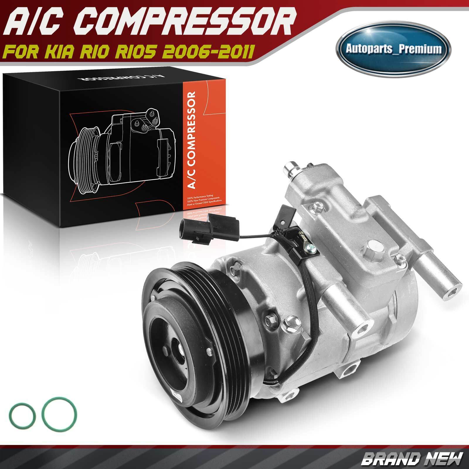 New AC A/C Compressor with Clutch for Kia Rio Rio5 2006-2011 L4 1.6L 977011G010