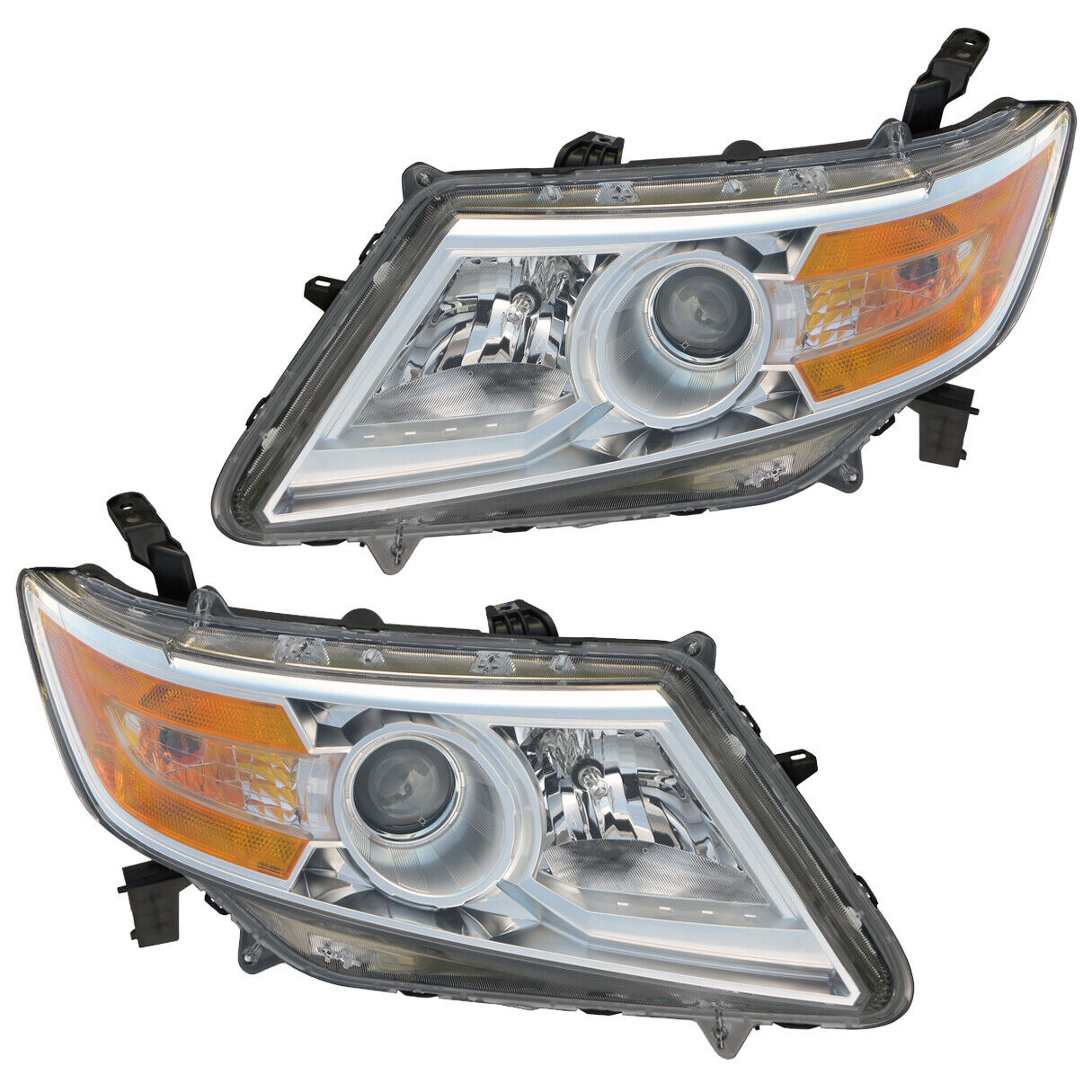 Halogen Headlights Front Lamps Pair Set for 11-16 Honda Odyssey Left & Right