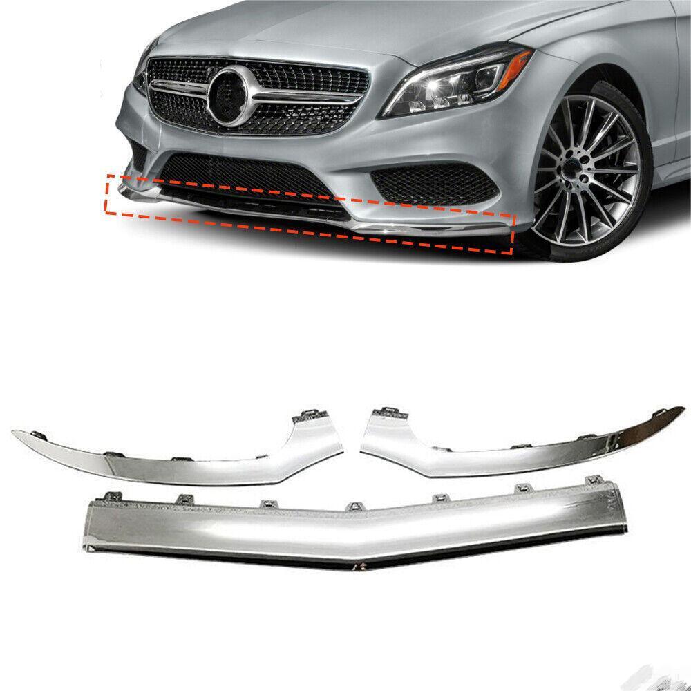 For Mercedes Benz CLS W218 15-18 Chrome Front Bumper Lip Moulding Trim Cover