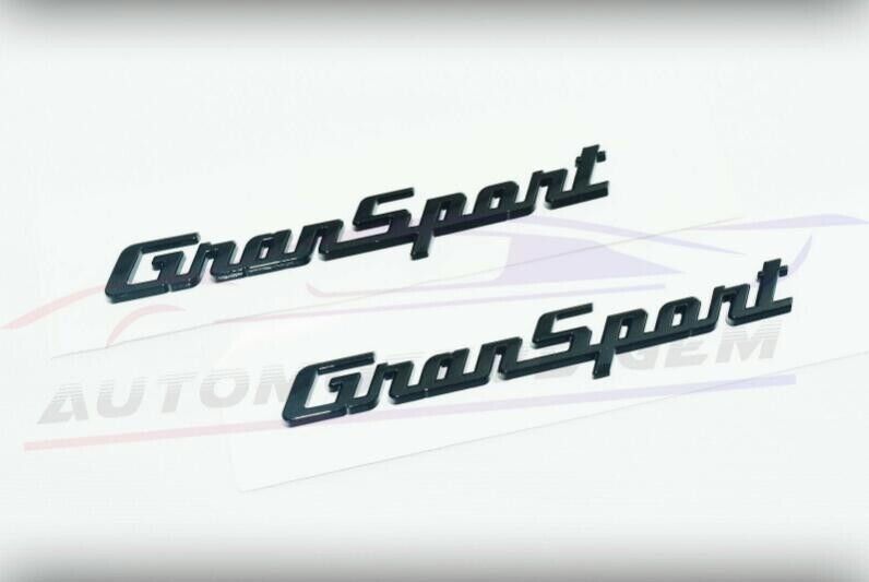 for Maserati GranSport Emblem Gloss Black Fender Letter Badge Quattroporte