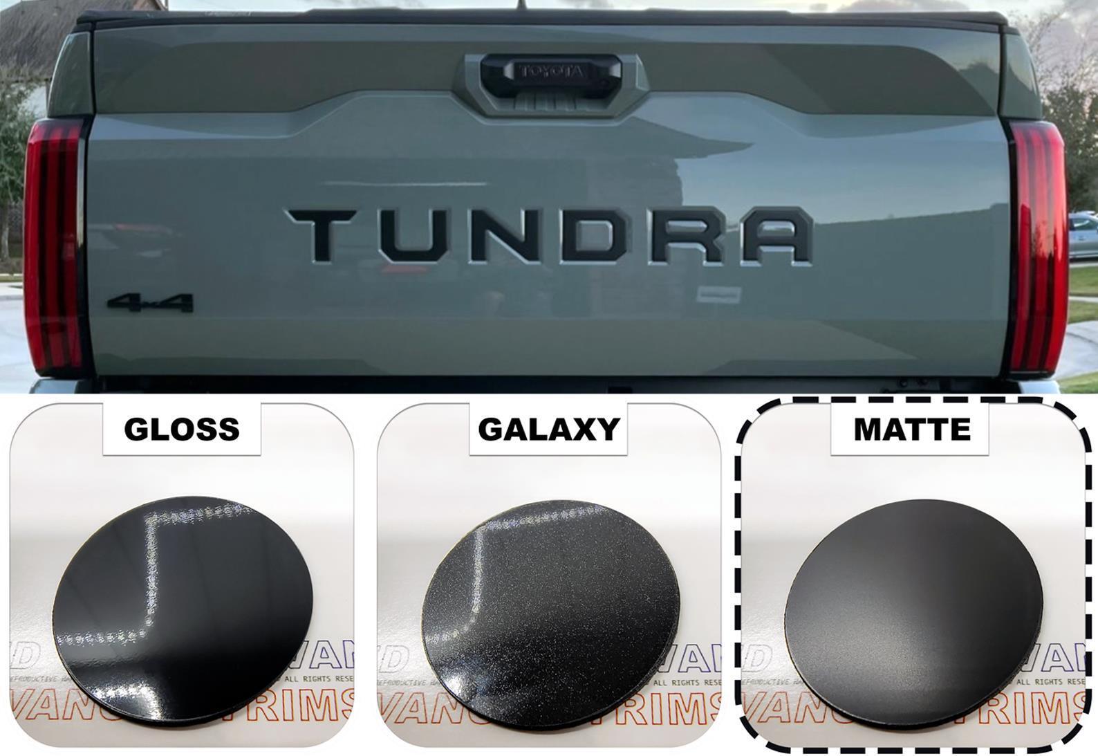 Matte Black Raised Plastic Letters Inserts Toyota Tundra 2022 2023 2024 Tailgate