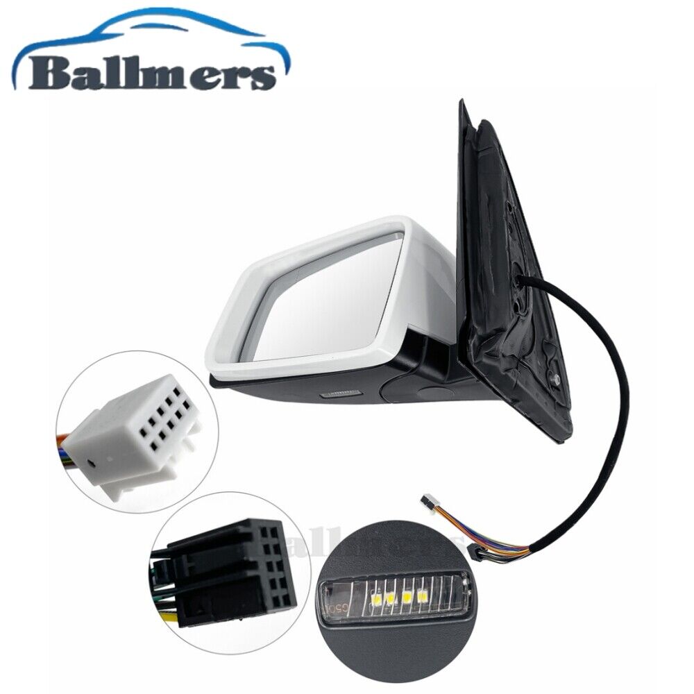 WHITE LEFT DRIVER SIDE MIRROR FOR 15-19 MERCEDES ML350 GL350 Without BLIND SPOT