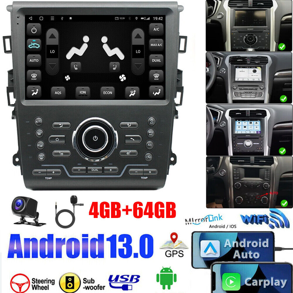 4+64G For 2013-2020 Ford Fusion Mondeo Android 13 CarPlay Car Stereo Radio GPS 