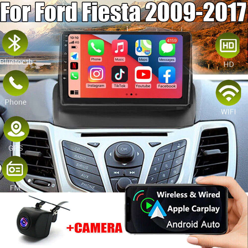 Android 12 Apple Carplay GPS Navi Car Stereo Radio FM For Ford Fiesta 2009-2017
