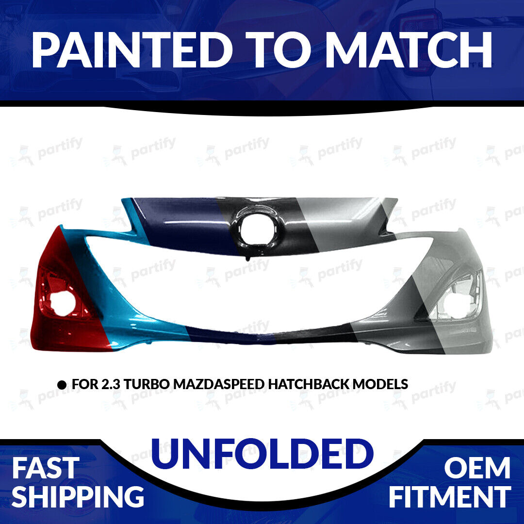 NEW Painted 2010-2013 Mazda 3 Speed 2.3L Sedan/Hatchback Unfolded Front Bumper