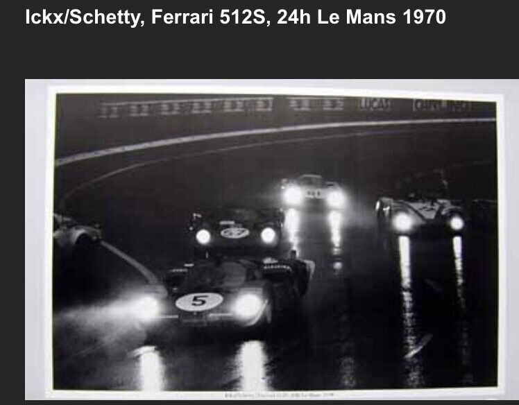 Ferrari 512S 24 Hr Le Mans 1970 - Ickx /Schetty Night Racing  Car Poster Own It