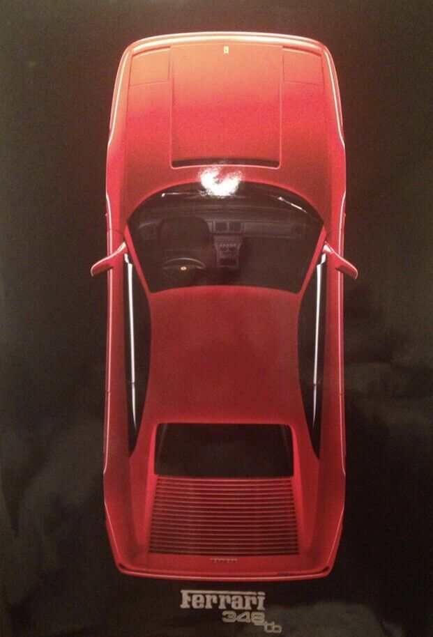 Ferrari 348Tb Factory Top View Shot  Car Poster Rare Version Wow