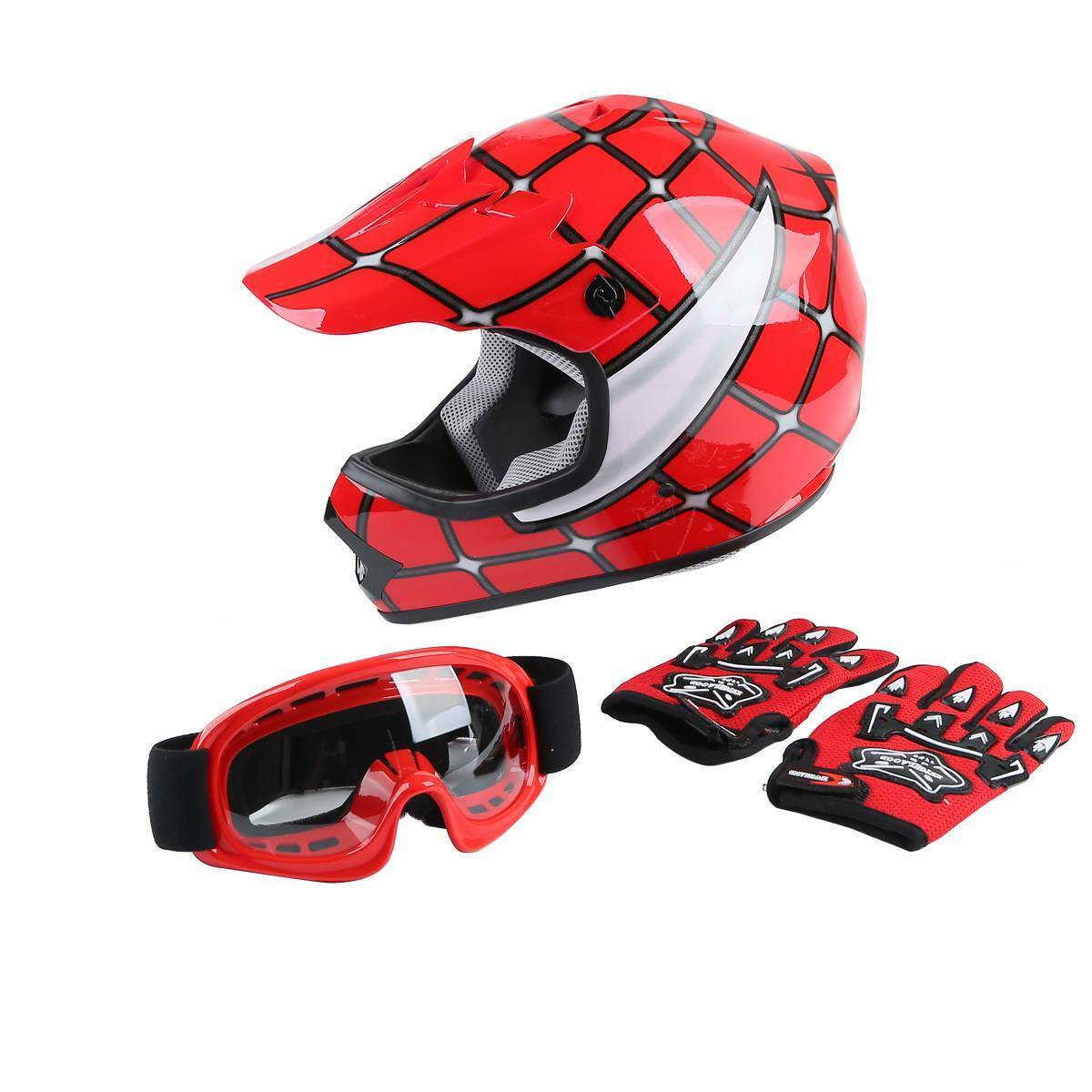 TCMT DOT Youth Helmet Child Kid Spider Motocross Full Face Offroad Dirt Bike ATV