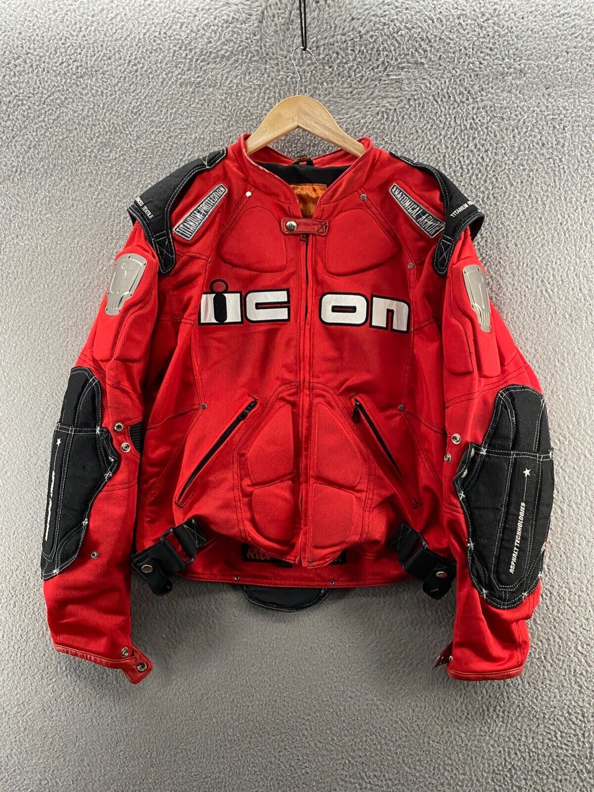 TiMAX Icon Jacket Mens Extra Large Red Asphalt Technologies Titanium Motorcycle